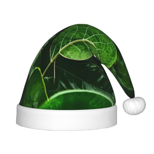 ZhRiYan Green Leaf Nature Classic Santa Xmas New Year Party Headwear - Warm Holiday Hat - Perfect Headpieces for Christmas, Halloween von ZhRiYan