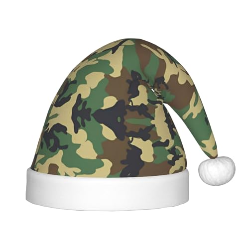ZhRiYan Grüne Militär-Camouflage-klassische Weihnachtsmann-Weihnachtsmann-Neujahrsparty-Kopfbedeckung – warme Urlaubsmütze – perfekte Kopfbedeckung für Weihnachten, Halloween von ZhRiYan