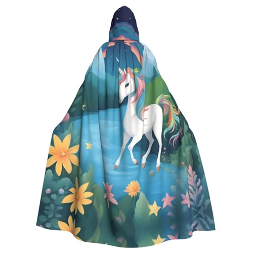 ZhRiYan Kapuzenumhang mit laufenden Einhörnern – ideal für Cosplay, Weihnachten, Halloween und Osterpartys – Stil für jede Bühne oder Maskerade von ZhRiYan