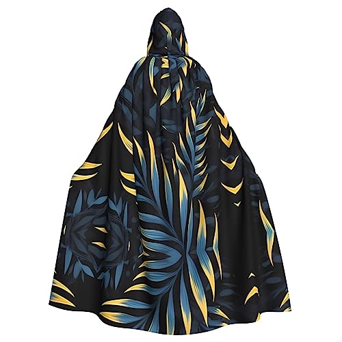 ZhRiYan Kapuzenumhang mit tropischen Pflanzen und grünen Blättern, ideal für Cosplay, Weihnachten, Halloween und Osterpartys – Stil für jede Bühne oder Maskerade von ZhRiYan