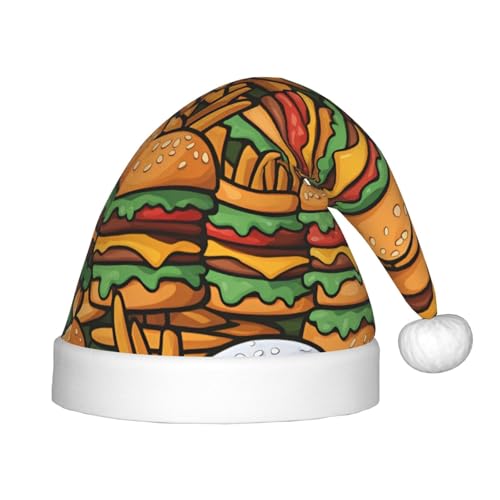 ZhRiYan Many Cute Burgers Classic Santa Xmas New Year Party Headwear - Warm Holiday Hat - Perfect Headpieces for Christmas, Halloween von ZhRiYan