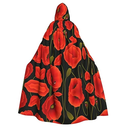 ZhRiYan Mohnblumen-Umhang mit Kapuze – ideal für Cosplay, Weihnachten, Halloween und Osterpartys – Stil für jede Bühne oder Maskerade von ZhRiYan
