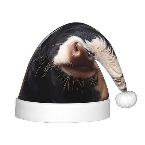 ZhRiYan Niedliche Kuh Classic Santa Xmas Neujahr Party Kopfbedeckung - Warmer Urlaub Hut - Perfekte Kopfschmuck für Weihnachten, Halloween von ZhRiYan