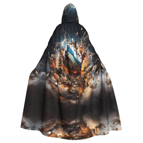 ZhRiYan Rugby on Fire Kapuzenumhang – ideal für Cosplay, Weihnachten, Halloween und Osterpartys – Stil für jede Bühne oder Maskerade von ZhRiYan