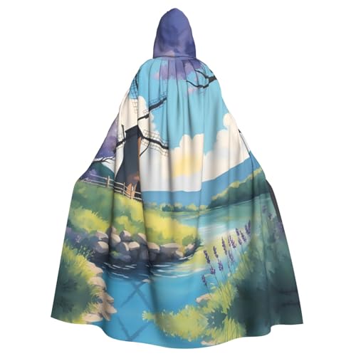 ZhRiYan Schöner Fluss-Windmühlen-Umhang mit Kapuze – ideal für Cosplay, Weihnachten, Halloween und Osterpartys – Stil für jede Bühne oder Maskerade von ZhRiYan