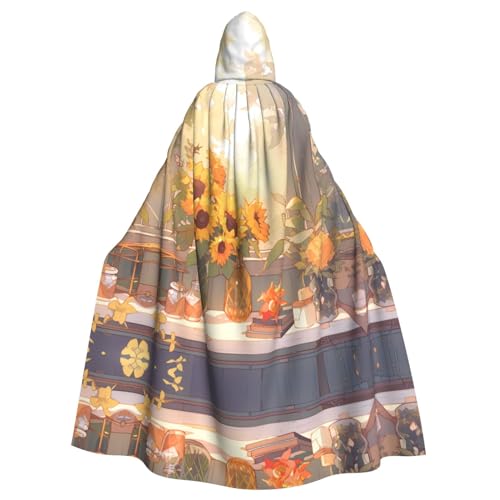 ZhRiYan Sonnenblumen unter der Fensterbank Kapuzenumhang – ideal für Cosplay, Weihnachten, Halloween und Osterpartys – Stil für jede Bühne oder Maskerade ZhRiYan Sonnenblumen unter der Fensterbank Kapuzenumhang – ideal für Cosplay, Weihnachten, Halloween und Osterpartys – Stil für jede Bühne oder Maskerade von ZhRiYan
