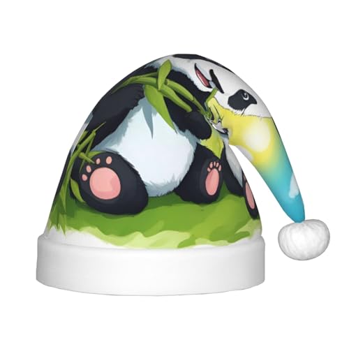 ZhRiYan Two Happy Pandas Classic Santa Xmas New Year Party Headwear - Warm Holiday Hat - Perfect Headpieces for Christmas, Halloween von ZhRiYan