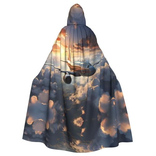 ZhRiYan Umhang mit Kapuze im Flugzeug – ideal für Cosplay, Weihnachten, Halloween und Osterpartys – Stil für jede Bühne oder Maskerade von ZhRiYan