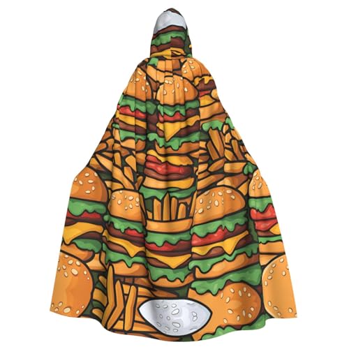 ZhRiYan Viele süße Burger Kapuzenumhang – ideal für Cosplay, Weihnachten, Halloween und Osterpartys – Stil für jede Bühne oder Maskerade ZhRiYan Viele süße Burger Kapuzenumhang – ideal für Cosplay, Weihnachten, Halloween und Osterpartys – Stil für jede Bühne oder Maskerade von ZhRiYan