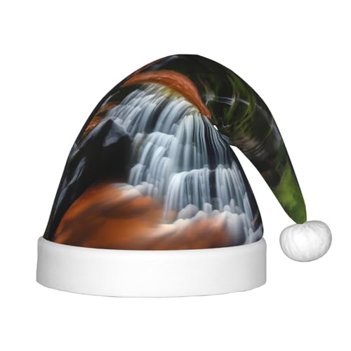 ZhRiYan Wasserfall View Classic Santa Xmas New Year Party Kopfbedeckung - Warmer Urlaub Hut - Perfekte Kopfschmuck für Weihnachten, Halloween von ZhRiYan