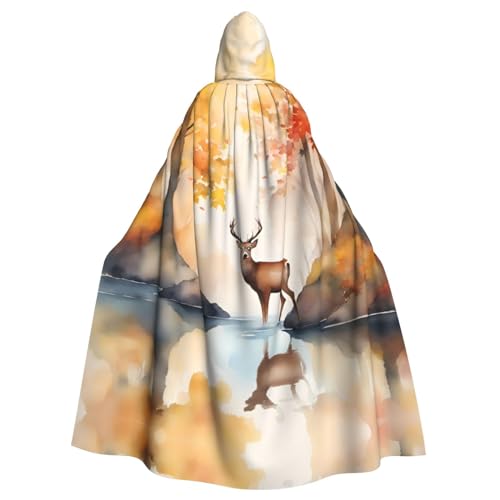 ZhRiYan Wunderschöner Hirsch-Kapuzenumhang – ideal für Cosplay, Weihnachten, Halloween und Osterpartys – Stil für jede Bühne oder Maskerade von ZhRiYan