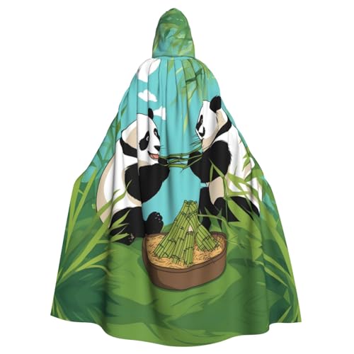 ZhRiYan Zwei süße große Pandas Kapuzenumhang – ideal für Cosplay, Weihnachten, Halloween und Osterpartys – Stil für jede Bühne oder Maskerade von ZhRiYan