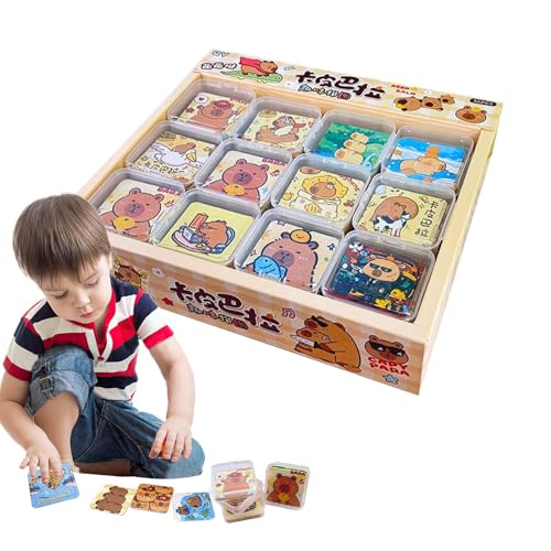 Zhadyu Capybara Puzzle Kids, Capybara Puzzle - 36x Spaß anspruchsvolle Rätsel Box | Tragbare einzigartige entzückende Tierpaskenhandwerks für Spielabend, Familie, Freunde von Zhadyu