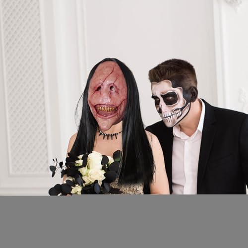 Zhadyu Dämonen Maske,Realistische Grusel Gesichtsmaske | Atmungsaktive Fest Kopfbedeckung Mit Langen Haaren Und Zähnen Für Halloween Horrorfilme Gruselhäuser Kostümzubehör Zhadyu Dämonen Maske,Realistische Grusel Gesichtsmaske | Atmungsaktive Fest Kopfbedeckung Mit Langen Haaren Und Zähnen Für Halloween Horrorfilme Gruselhäuser Kostümzubehör von Zhadyu