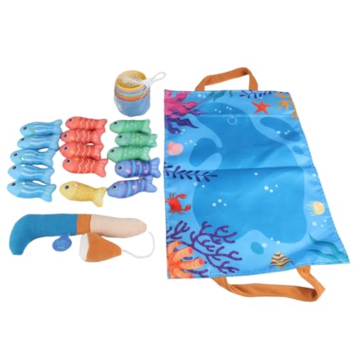 Zhadyu Fishing Game - Vorschule Stoff Angelspiel,Interaktives Lernspielzeug Mit Stapelbechern Sinneswahrnehmung Für Vorschulkinder Wasser Kinder Badewanne Partyschwimmbecken von Zhadyu