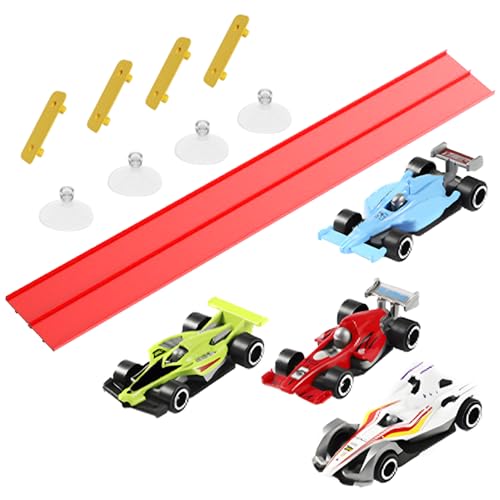 Zhadyu Flex Track - Spielzeug Auto Rennstrecke mit Rennautos und Saugnäpfen | Lernspielzeug Aufrollbare Fahrbahn Für Kinder Ab 4 Jahren von Zhadyu