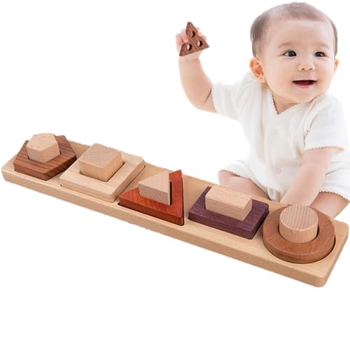 Zhadyu Passender Formstaper, Formpassungsspielzeug | Interaktive geometrische Board -Rätsel -Stapelblocksets - Geometrische Form Sortierer Buntes Sortierspiel für Kinder Mädchen von Zhadyu