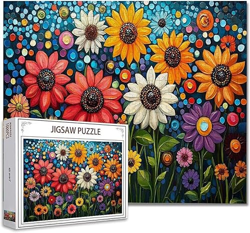 Puzzle 1000 Teile Blume Puzzle Erwachsene Groß Panorama, Klassische Schwerpuzzle PäDagogisches Spiel Herausforderung Impossible Kunstpuzzle, Compact Box Mit Poster Geschenke für Frauen/MäNner M-1 von Zhagynob