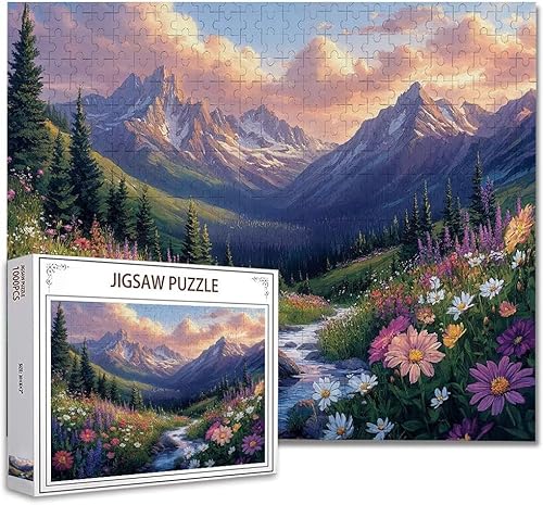 Puzzle 1000 Teile Landschaft Puzzle Erwachsene Groß Panorama, Klassische Schwerpuzzle PäDagogisches Spiel Herausforderung Impossible Kunstpuzzle, Compact Box Mit Poster Geschenke für Frauen/MäNner U-2 von Zhagynob