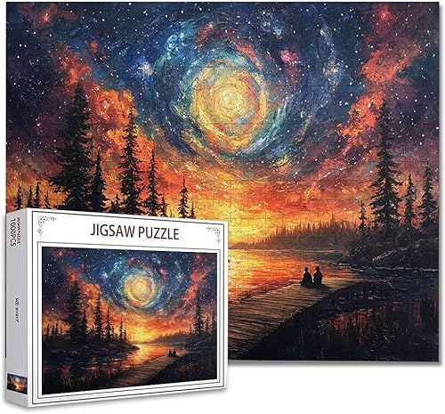 Puzzle 1000 Teile Landschaft Puzzle Erwachsene Groß Panorama Klassische Schwerpuzzle PäDagogisches Spiel Herausforderung Impossible Kunstpuzzle, Compact Box Mit Poster Geschenke für Frauen/MäNner E-25 von Zhagynob