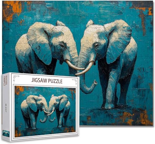 Puzzle 2000 Teile Elefant DIY Klassische Puzzle Erwachsene Holzpuzzle EIN Herausforderndes RäTsel Trainieren Gehirn Denken Compact Box Mit Poster, Puzzlespiele Die Ganze Familie 70.5X99.5cm A-5 von Zhagynob