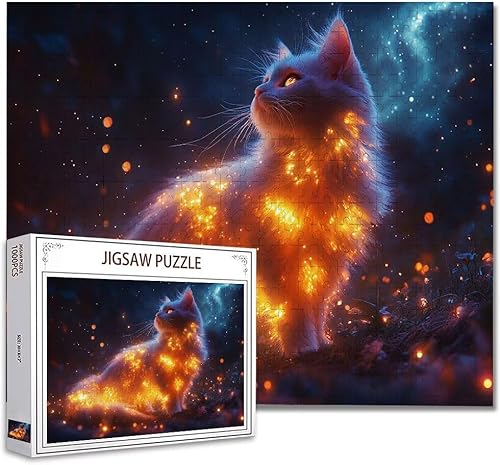 Puzzle 2000 Teile Katze Tier DIY Klassische Puzzle Erwachsene Holzpuzzle EIN Herausforderndes RäTsel Trainieren Gehirn Denken Compact Box Mit Poster, Puzzlespiele Die Ganze Familie 70.5X99.5cm H-5 von Zhagynob