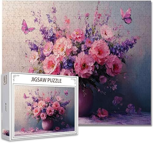 Puzzle 300 Teile Blume Puzzle Erwachsene Groß Panorama, Klassische Schwerpuzzle PäDagogisches Spiel Herausforderung Impossible Kunstpuzzle, Compact Box Mit Poster Geschenke für Frauen/MäNner O-9 von Zhagynob