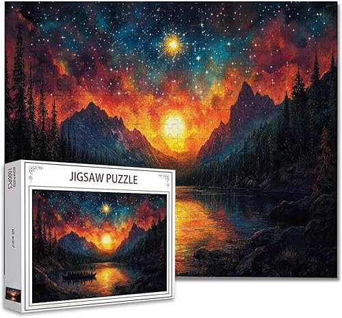 Puzzle 300 Teile Landschaft Puzzle Erwachsene Groß Panorama, Klassische Schwerpuzzle PäDagogisches Spiel Herausforderung Impossible Kunstpuzzle, Compact Box Mit Poster Geschenke für Frauen/MäNner Q-9 von Zhagynob
