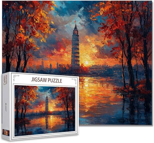 Puzzle 300 Teile Landschaft Puzzle Erwachsene Groß Panorama, Klassische Schwerpuzzle PäDagogisches Spiel Herausforderung Impossible Kunstpuzzle, Compact Box Mit Poster Geschenke für Frauen/MäNner O-4 von Zhagynob