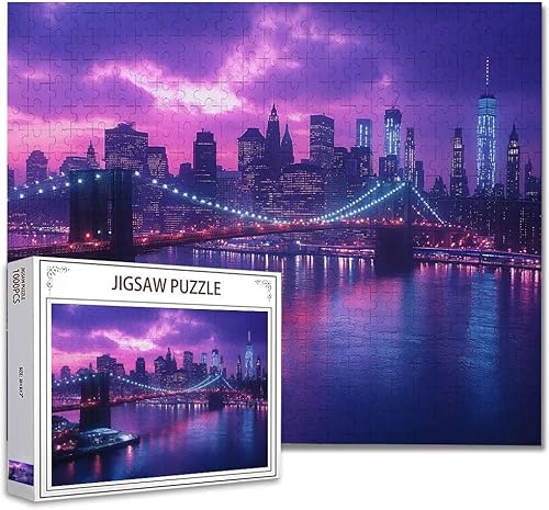 Puzzle 300 Teile New York Puzzle Erwachsene Groß Panorama, Klassische Schwerpuzzle PäDagogisches Spiel Herausforderung Impossible Kunstpuzzle, Compact Box Mit Poster Geschenke für Frauen/MäNner E-3 von Zhagynob