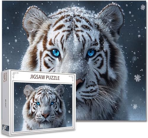 Puzzle 300 Teile Tiger Puzzle Erwachsene Groß Panorama, Klassische Schwerpuzzle PäDagogisches Spiel Herausforderung Impossible Kunstpuzzle, Compact Box Mit Poster Geschenke für Frauen/MäNner S-5 von Zhagynob