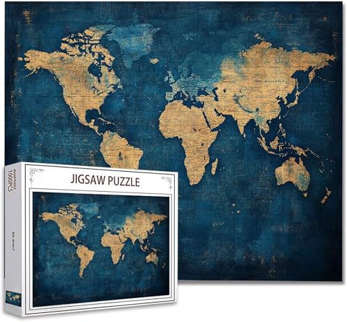 Puzzle 300 Teile Weltkarte Puzzle Erwachsene Groß Panorama, Klassische Schwerpuzzle PäDagogisches Spiel Herausforderung Impossible Kunstpuzzle, Compact Box Mit Poster Geschenke für Frauen/MäNner L-8 von Zhagynob