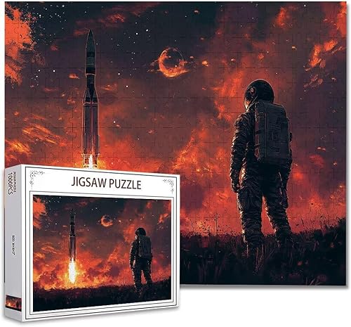 Puzzle 3000 Teile Astronaut Puzzle Erwachsene Groß Panorama, Klassische Schwerpuzzle PäDagogisches Spiel Herausforderung Impossible Kunstpuzzle, Compact Box Mit Poster Geschenke für Frauen/MäNner W-2 von Zhagynob