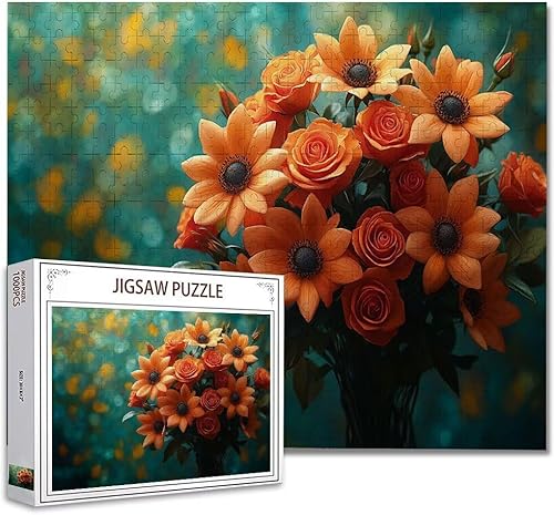 Puzzle 3000 Teile Blume Puzzle Erwachsene Groß Panorama, Klassische Schwerpuzzle PäDagogisches Spiel Herausforderung Impossible Kunstpuzzle, Compact Box Mit Poster Geschenke für Frauen/MäNner I-8 von Zhagynob