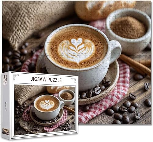 Puzzle 3000 Teile Kaffee Puzzle Erwachsene Groß Panorama, Klassische Schwerpuzzle PäDagogisches Spiel Herausforderung Impossible Kunstpuzzle, Compact Box Mit Poster Geschenke für Frauen/MäNner Q-8 von Zhagynob
