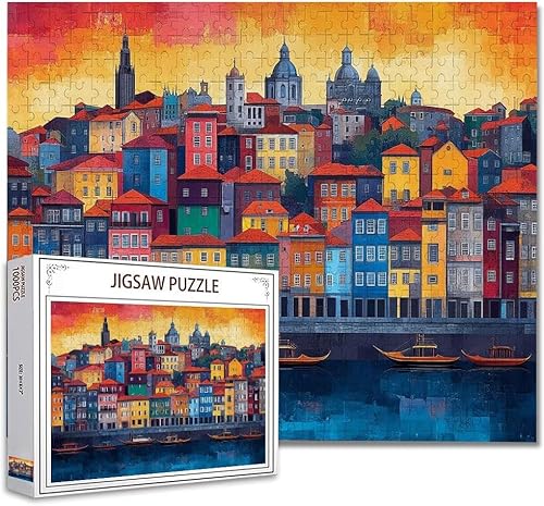 Puzzle 3000 Teile Kleine Stadt Puzzle Erwachsene Panorama Klassische Schwerpuzzle PäDagogisches Spiel Herausforderung Impossible Kunstpuzzle, Compact Box Mit Poster Geschenke für Frauen/MäNner J-5 von Zhagynob
