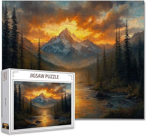 Puzzle 3000 Teile Landschaft Puzzle Erwachsene Groß Panorama, Klassische Schwerpuzzle PäDagogisches Spiel Herausforderung Impossible Kunstpuzzle, Compact Box Mit Poster Geschenke für Frauen/MäNner W-1 von Zhagynob