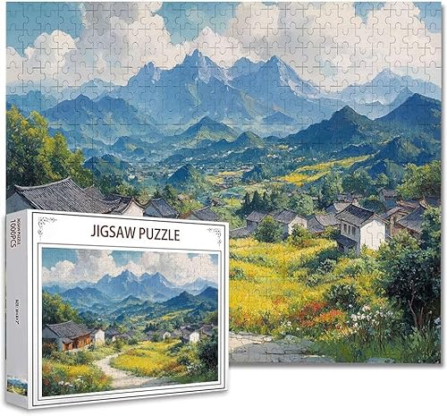 Puzzle 3000 Teile Landschaft Puzzle Erwachsene Groß Panorama Klassische Schwerpuzzle PäDagogisches Spiel Herausforderung Impossible Kunstpuzzle, Compact Box Mit Poster Geschenke für Frauen/MäNner Z-16 von Zhagynob