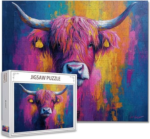 Puzzle 500 Teile Farbe Tiere Klassische Puzzle Erwachsene Holzpuzzle Ein Herausforderndes RäTsel Denken Trainieren Gehirn Stimulieren Compact Box Mit Poster, Puzzlespiele Die Ganze Familie 52x38cm R-5 von Zhagynob