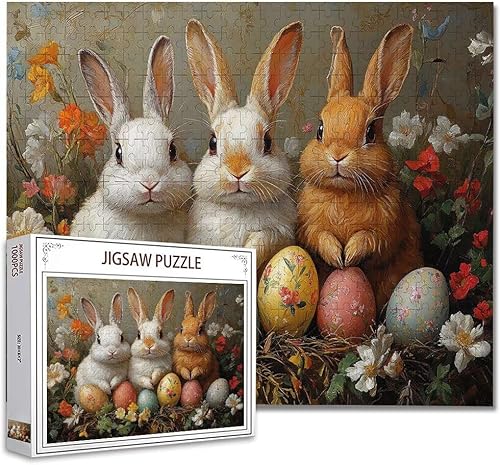 Puzzle 500 Teile Ostern Klassische Puzzle Erwachsene Holzpuzzle EIN Herausforderndes RäTsel Denken Trainieren Gehirn Stimulieren Compact Box Mit Poster Puzzlespiele für Die Ganze Familie 52x38cm K-3 von Zhagynob