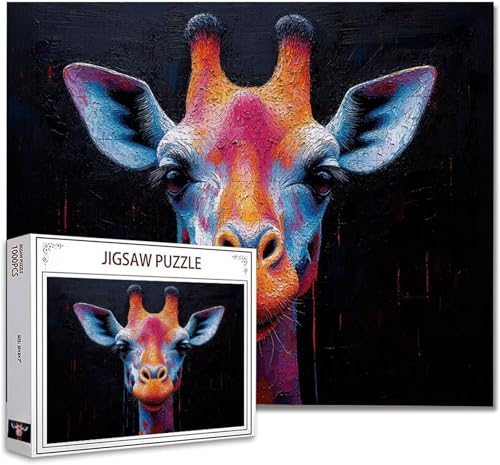 Puzzle 5000 Teile Giraffe Puzzle Erwachsene Groß Panorama, Klassische Schwerpuzzle PäDagogisches Spiel Herausforderung Impossible Kunstpuzzle, Compact Box Mit Poster Geschenke für Frauen/MäNner N-0 von Zhagynob