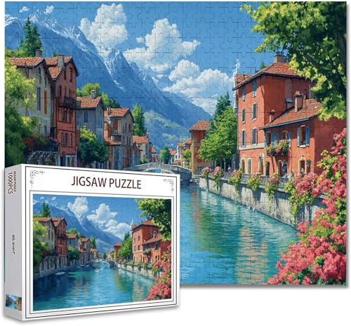 Puzzle 5000 Teile Landschaft Puzzle Erwachsene Groß Panorama, Klassische Schwerpuzzle PäDagogisches Spiel Herausforderung Impossible Kunstpuzzle, Compact Box Mit Poster Geschenke für Frauen/MäNner H-4 von Zhagynob