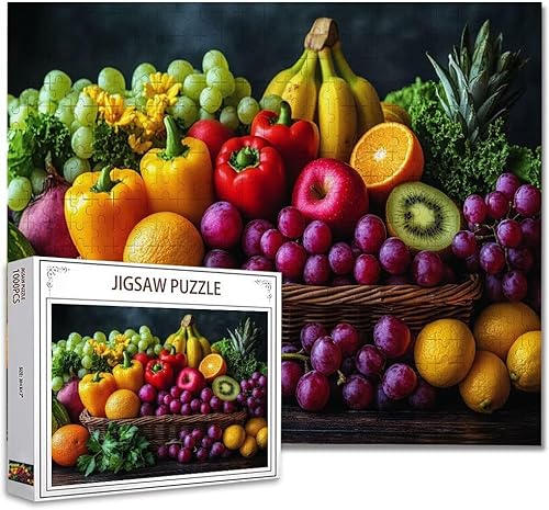 Puzzle 5000 Teile Obst Puzzle Erwachsene Groß Panorama, Klassische Schwerpuzzle PäDagogisches Spiel Herausforderung Impossible Kunstpuzzle, Compact Box Mit Poster Geschenke für Frauen/MäNner N-7 von Zhagynob