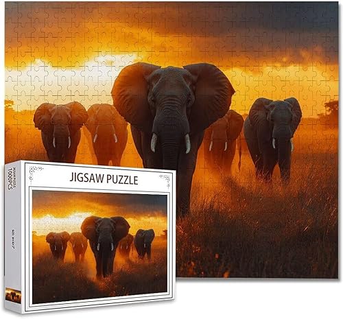 Puzzle 6000 Teile Elefant DIY Klassische Puzzle Erwachsene Holzpuzzle EIN Herausforderndes RäTsel Trainieren Gehirn Denken Compact Box Mit Poster, Puzzlespiele Die Ganze Familie 105.5X179.5cm I-2 von Zhagynob