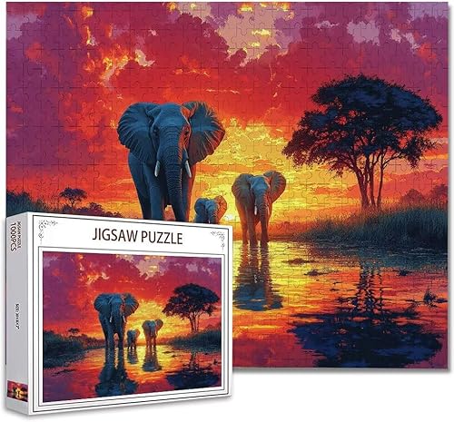 Puzzle 6000 Teile Elefant DIY Klassische Puzzle Erwachsene Holzpuzzle EIN Herausforderndes RäTsel Trainieren Gehirn Denken Compact Box Mit Poster, Puzzlespiele Die Ganze Familie 105.5X179.5cm Y-7 von Zhagynob