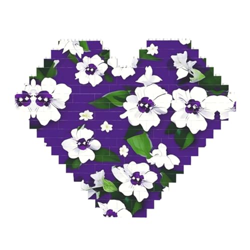 Lila Weiß Blumendruck Baustein-Puzzle – Herzförmiges Bild-Puzzle, personalisiertes Holzfoto-Geschenk Lila Weiß Blumendruck Baustein-Puzzle – Herzförmiges Bild-Puzzle, personalisiertes Holzfoto-Geschenk von ZhanGM
