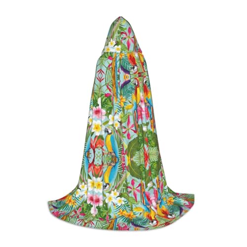 Tropische Pflanzen und Papageien Kapuzenumhang - Ideal für Cosplay, Halloween, Ostern - Bequemer Umhang Robe für Bühnenkostüme Tropische Pflanzen und Papageien Kapuzenumhang - Ideal für Cosplay, Halloween, Ostern - Bequemer Umhang Robe für Bühnenkostüme von ZhanMg