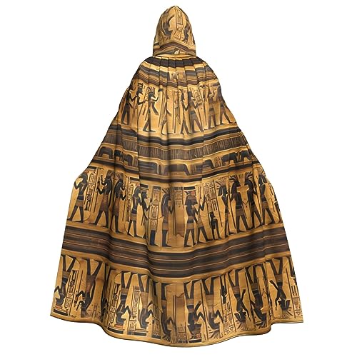 ZhanMg Ägypten Hieroglyphen Kapuzenumhang für Erwachsene - Cosplay Weihnachten Umhang Robe für Halloween, Ostern, Karneval, Partys, Maskerade von ZhanMg