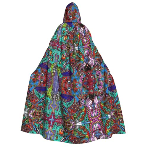 ZhanMg Abstrakte Kunst Kapuzenumhang für Erwachsene - Cosplay Weihnachten Umhang Robe für Halloween, Ostern, Karneval, Partys, Maskerade von ZhanMg