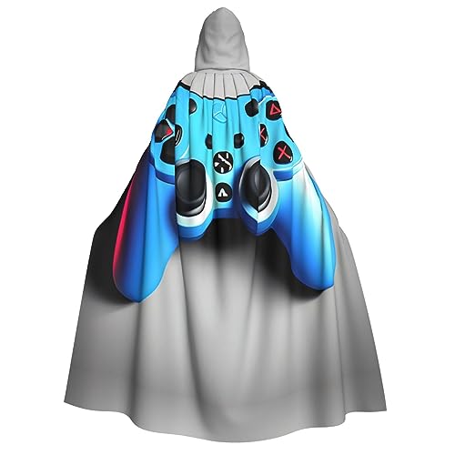 ZhanMg Blauer Gamecontroller Kapuzenumhang für Erwachsene - Cosplay Weihnachten Umhang Robe für Halloween, Ostern, Karneval, Partys, Maskerade von ZhanMg